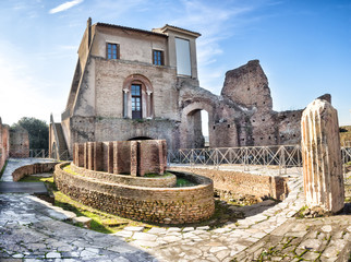 Ninfeo elíptico. Domus Flavia at Palatin in Rome