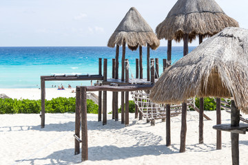A view of Cancun beach on the Yucatan, Mexico.