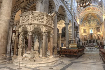 Fotobehang De scheve toren Pisa Cathedral interior, Italy