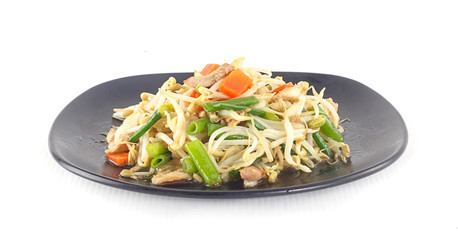 Stir fried bean sprout with  pork