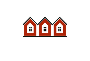 Simple cottages illustration, country houses, for use in graphic