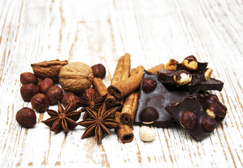 Dark  chocolate with nuts