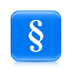 Blue paragraph button icon with reflection