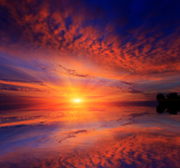 Sunset over water