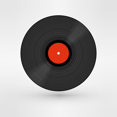 Old, retro black record, LP, eps10 vector art image. isolated on