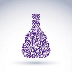 Alcohol flower-patterned bottle, classic pitcher with abstract n