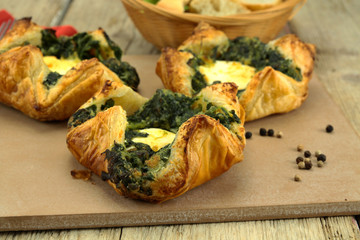 paniers au chèvre et épinards