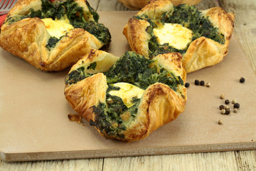 paniers au chèvre et épinards