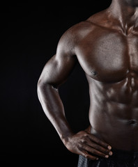 Fototapeta na wymiar African muscular man body