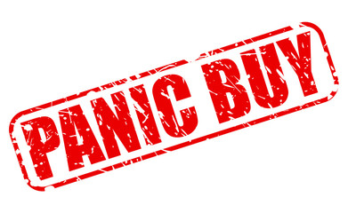 Panic buy red stamp text