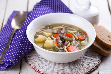 Soup with pasta and vegetables