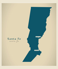 Naklejka premium Modern Map - Santa Fe AR
