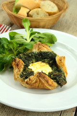 panier au chèvre et épinards