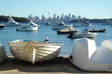 Boote vor Sydney Skyline