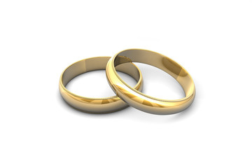 Gold wedding rings.