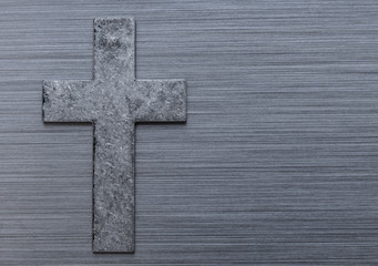 brushed metal christian cross background