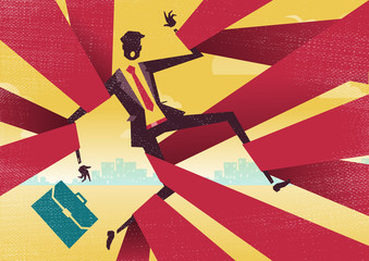 Businessman is caught up in Bureaucratic Red Tape.