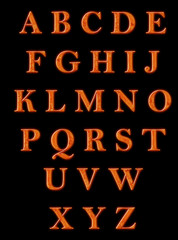 Hot metal alphabet