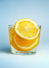 Glass of water with lemon