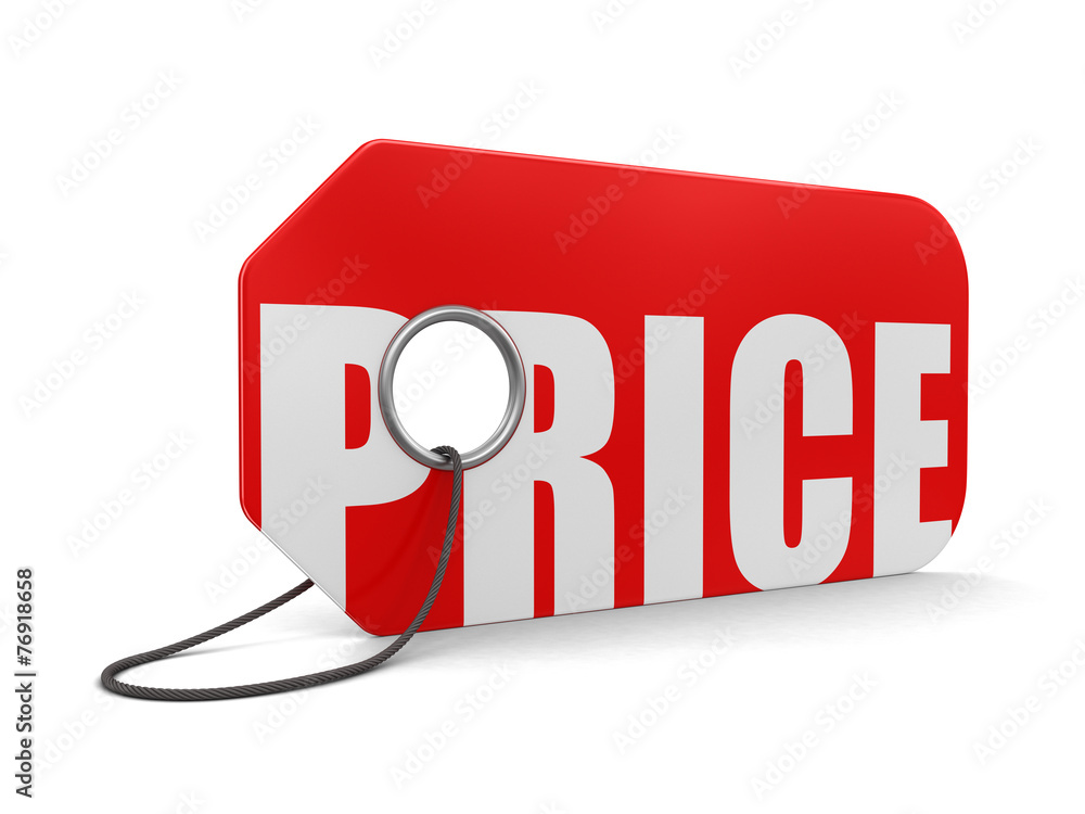 Poster label with price (clipping path included)