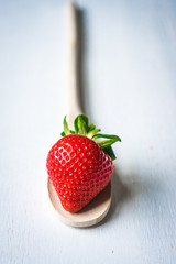 Strawberry on wooden background