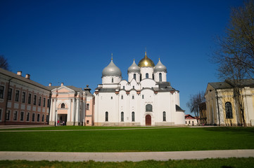 Fototapeta na wymiar The Cathedral of St. Sophia in Veliky Novgorod