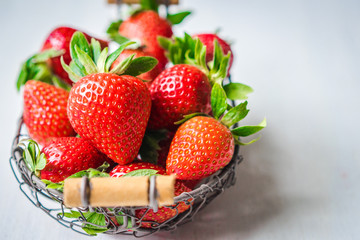 Strawberry on wooden background