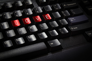 Close up  black keyboard