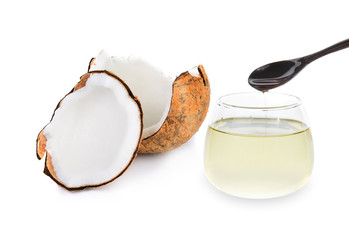 coconut oil isolated on white - 76920461