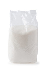 Blank transparent sugar pack or bag isolated on white background