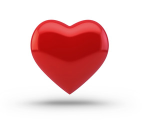 Red heart isolated on white