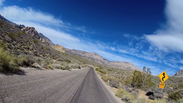 POV vehicle driving Red Rock Canyon State Park Keystone Thurst Nevada USA