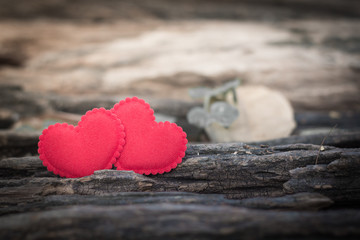Fototapeta premium Valentines Day background with two hearts