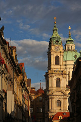 Fototapeta na wymiar Historic buildings in downtown Prague