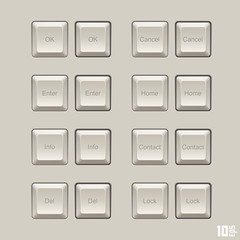Keyboard keys vector set