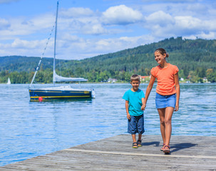 Kids at the lake