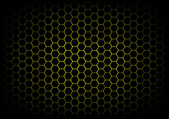 abstract hexagon dark yellow background