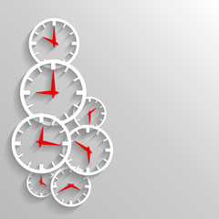 Paper clock abstract background, poster or flyer template