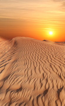 Sundown in desert.
