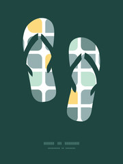 Vector abstract gray yellow rounded squares flip flops