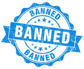 banned blue vintage isolated seal