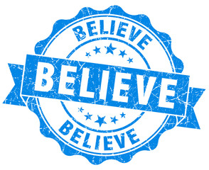 Fototapeta premium believe blue vintage isolated seal
