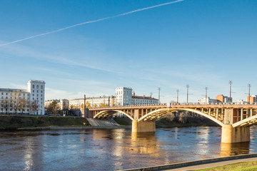 city. bridge. river.