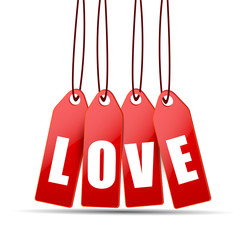 Obraz na płótnie Canvas Happy Valentine's Day celebration with love tag.