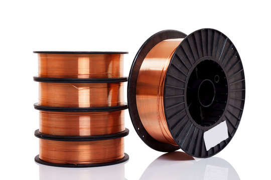 Copper alloy welding wire on spools