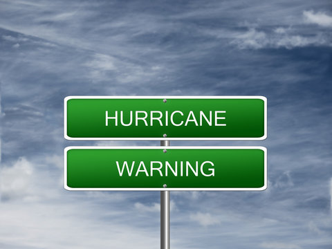 Hurricane Warning Alert Sign
