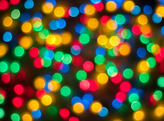 abstract circular bokeh background of Christmas light