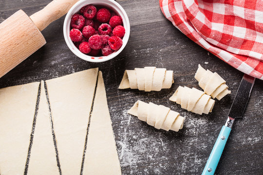 Making Croissants With Raspberries