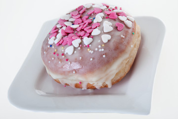 Krapfen mit Herzchen Nahaufnahme