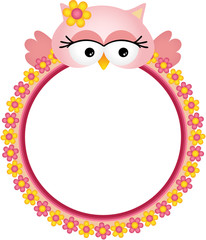 Owl with Flower Frame